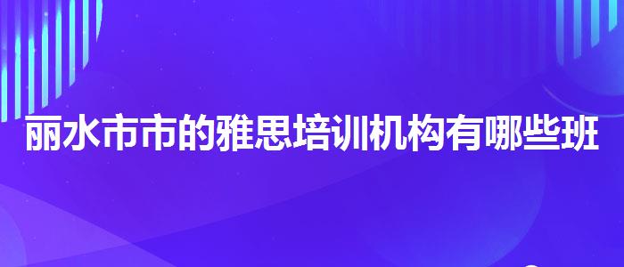 丽水市市的雅思培训机构有哪些班哪个好