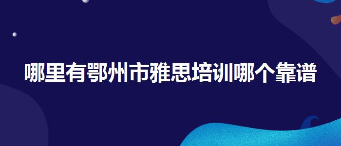 哪里有鄂州市雅思培训哪个靠谱