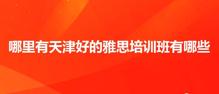 哪里有天津好的雅思培训班有哪些