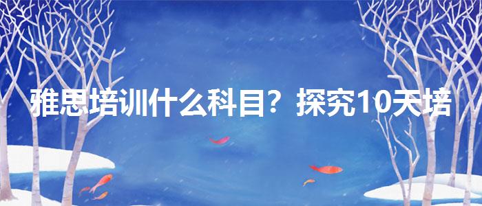 雅思培训什么科目？探究10天培训班的有效性