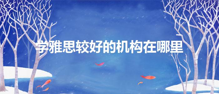 学雅思较好的机构在哪里