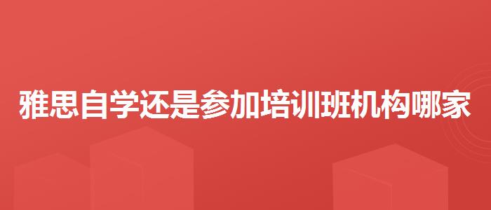 雅思自学还是参加培训班机构哪家好