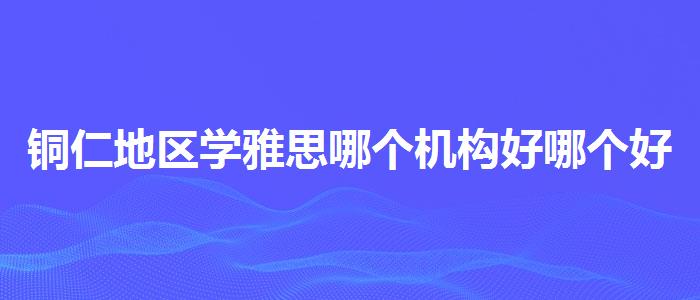 铜仁地区学雅思哪个机构好哪个好？专业人士解答疑惑