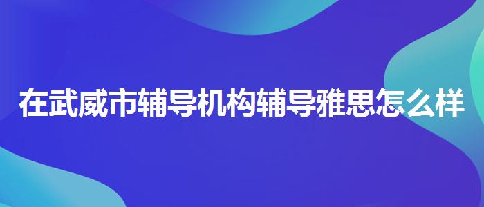 在武威市辅导机构辅导雅思怎么样？专业人士解析攻略