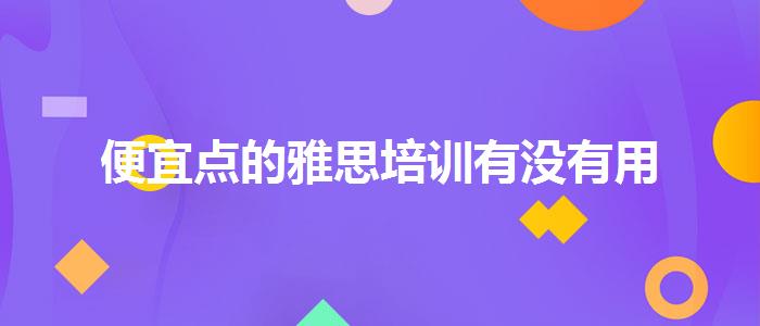 便宜点的雅思培训有没有用