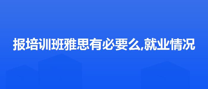 报培训班雅思有必要么,就业情况
