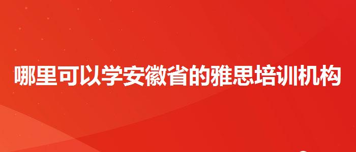哪里可以学安徽省的雅思培训机构排名
