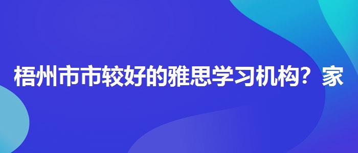 梧州市市较好的雅思学习机构？家长分享心得