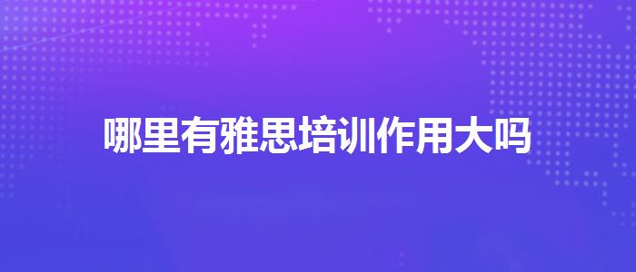 哪里有雅思培训作用大吗