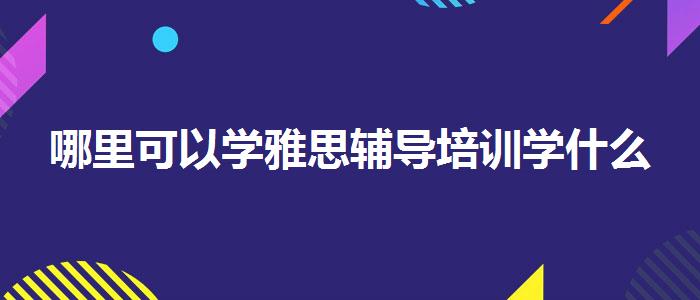 哪里可以学雅思辅导培训学什么