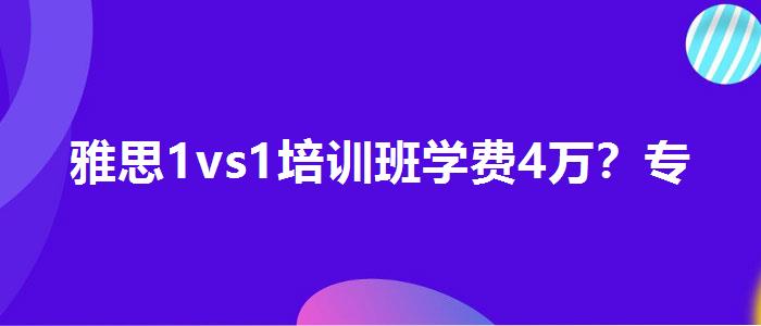 雅思1vs1培训班学费4万？专业指导详解