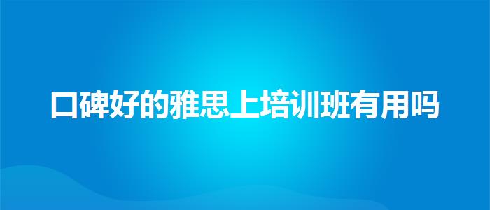 口碑好的雅思上培训班有用吗