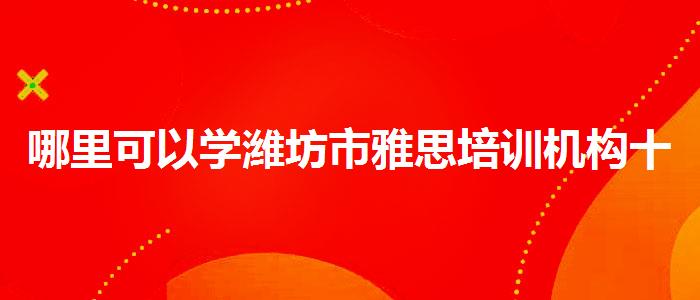 哪里可以学潍坊市雅思培训机构十大排名