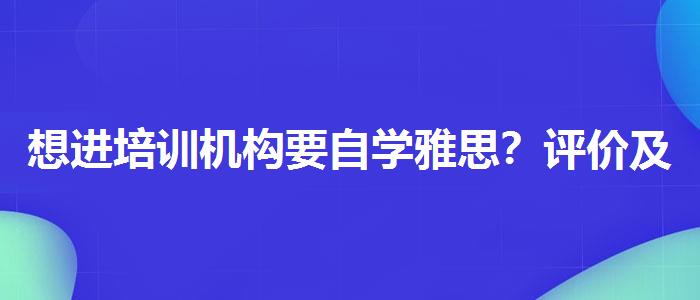 想进培训机构要自学雅思？评价及口碑如何？