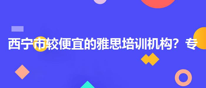 西宁市较便宜的雅思培训机构？专业人士解答疑惑