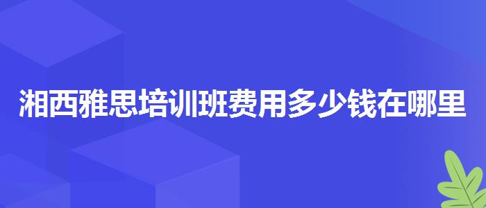 湘西雅思培训班费用多少钱在哪里