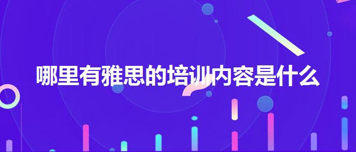 哪里有雅思的培训内容是什么