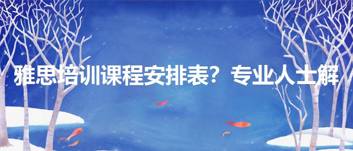 雅思培训课程安排表？专业人士解读利弊