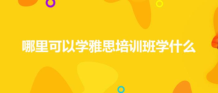 哪里可以学雅思培训班学什么