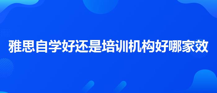 雅思自学好还是培训机构好哪家效果好