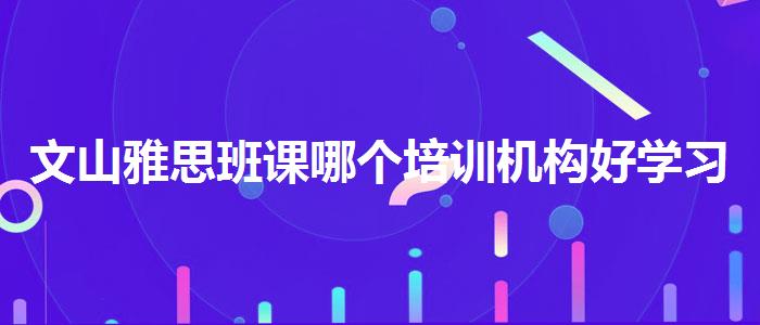 文山雅思班课哪个培训机构好学习课程
