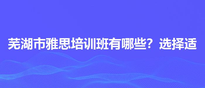 芜湖市雅思培训班有哪些？选择适合的学习方式？