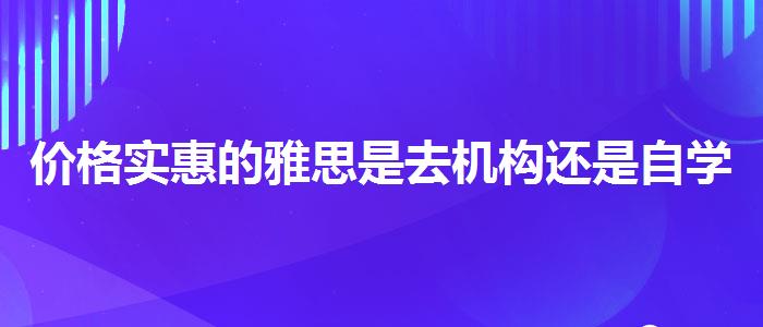 价格实惠的雅思是去机构还是自学