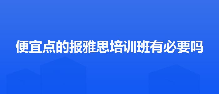 便宜点的报雅思培训班有必要吗