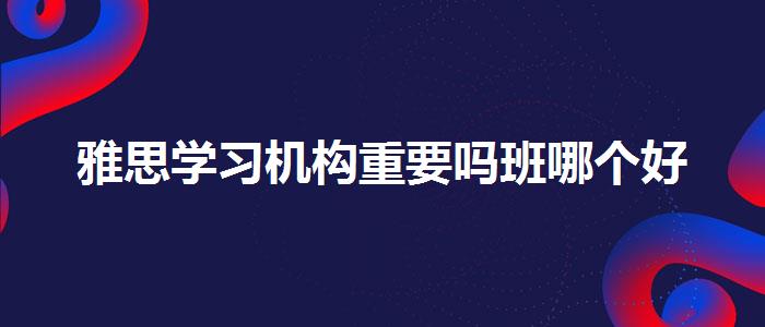 雅思学习机构重要吗班哪个好