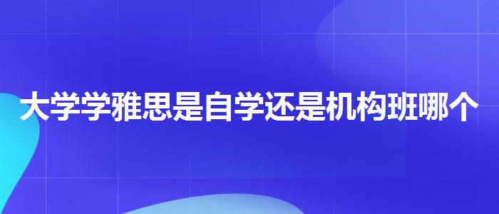 大学学雅思是自学还是机构班哪个好