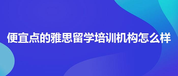 便宜点的雅思留学培训机构怎么样