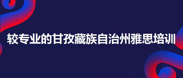 較專業(yè)的甘孜藏族自治州雅思培訓機構(gòu)在哪里？推薦一家靠譜的。