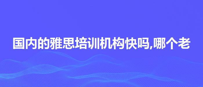 国内的雅思培训机构快吗,哪个老师教的好
