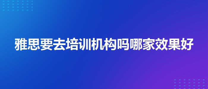 雅思要去培訓(xùn)機(jī)構(gòu)嗎哪家效果好