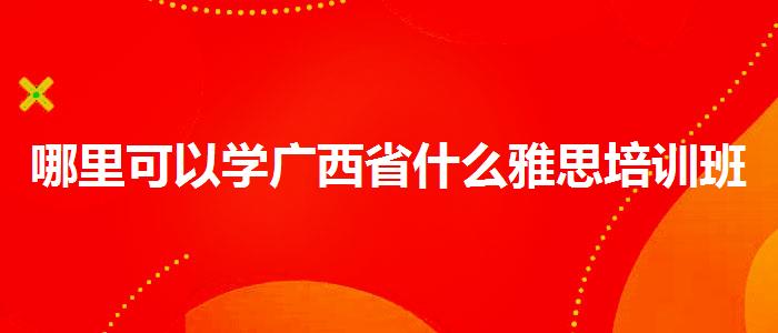 哪里可以學(xué)廣西省什么雅思培訓(xùn)班好