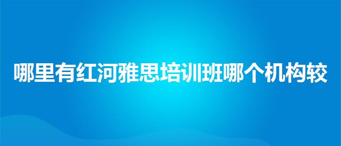 哪里有红河雅思培训班哪个机构较好