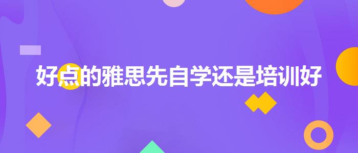 好点的雅思先自学还是培训好