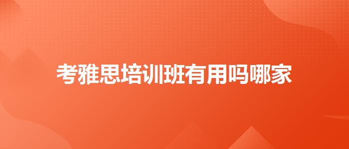 考雅思培训班有用吗哪家