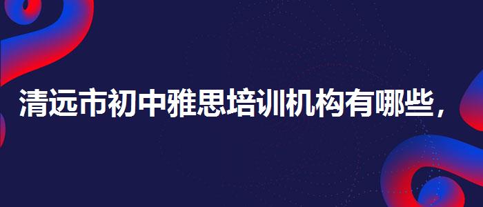 清远市初中雅思培训机构有哪些，全面解析！