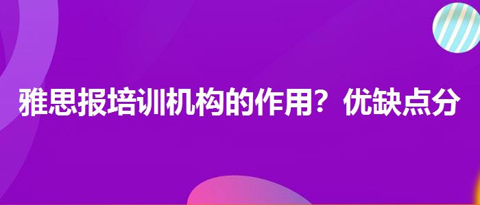 雅思报培训机构的作用？优缺点分析