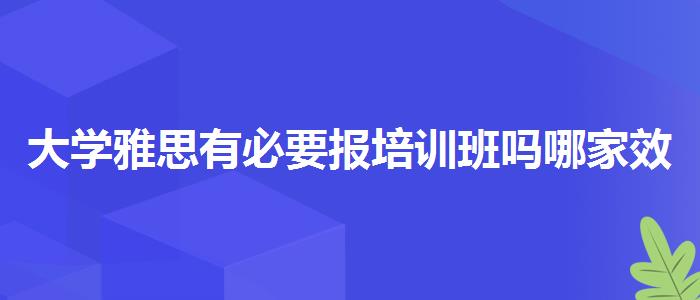 大学雅思有必要报培训班吗哪家效果好