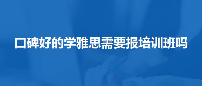 口碑好的学雅思需要报培训班吗