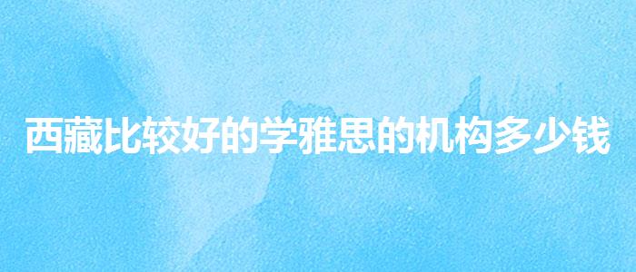 西藏比较好的学雅思的机构多少钱