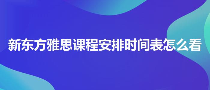 新东方雅思课程安排时间表怎么看,必看的综合评测