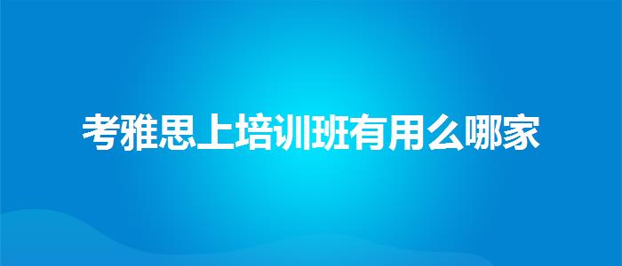 考雅思上培训班有用么哪家