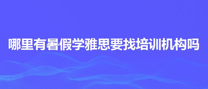 哪里有暑假学雅思要找培训机构吗
