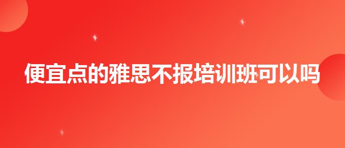 便宜点的雅思不报培训班可以吗